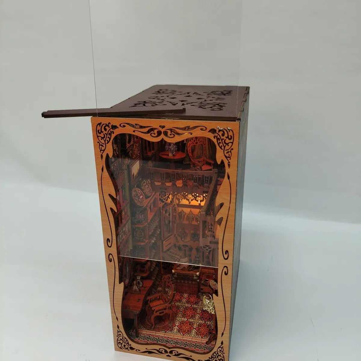 Wooden Assembled Closet Book Stand Ornament