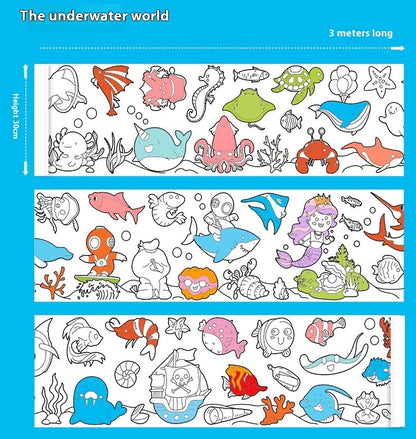 3 M Super Long Children's Graffiti Scroll Enlightenment Puzzle