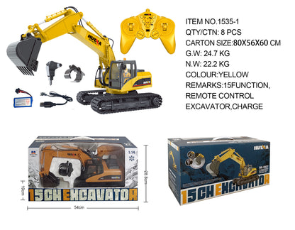 Remote Control Engineering Semi Alloy Toy Remote Control Electric Excavator With Gripper And Drill Bit