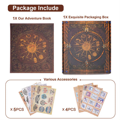132 P Age Photo Album Our Adventure Book DIY Handmade Scrapbook Retro Album Anniversary Constellation Magic Travel Memory Gift