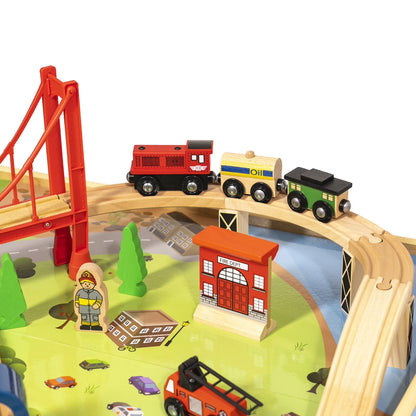 50 Piece Train Set with Train / Play Table - BRIO and Thomas & Friends Compatible