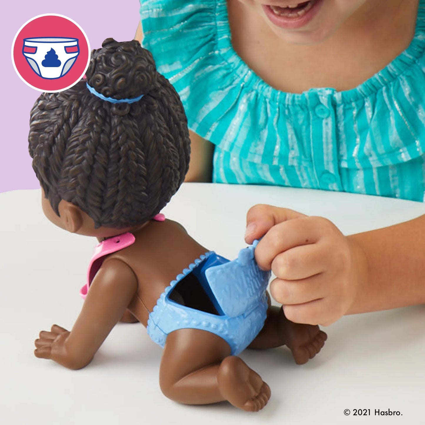 Lil Snacks Doll, Eats and "Poops," 8-Inch Baby Doll Toy, Kids 3 and Up, Black Hair