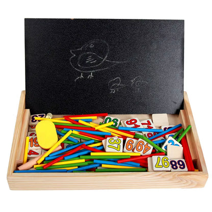 Children Wooden Multifunctional Math Learning Box Digital Enlightenment Montessori Educational Toys for Kids