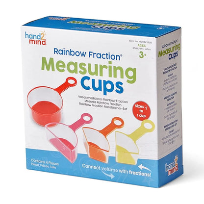 Rainbow Fraction Measuring Cups, Kids Kitchen Supplies (Set of 4), Mathematics & Counting Toys
