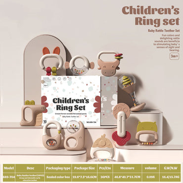 Baby Hand Rattle Toy Tooth Glue Can Be Boiled To Soothe