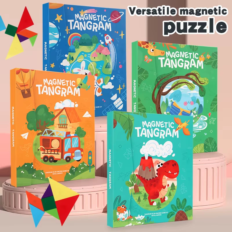 ABS Geometry Tangram Paper Book DIY Puzzle Teaching Aids Toys