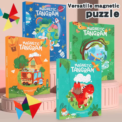 ABS Geometry Tangram Paper Book DIY Puzzle Teaching Aids Toys