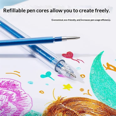 Colorful Glitter Pens Luminous Shimmering Curry Pens Sparkling Ballpoint Pens