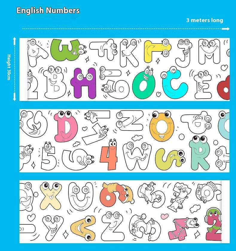 3 M Super Long Children's Graffiti Scroll Enlightenment Puzzle