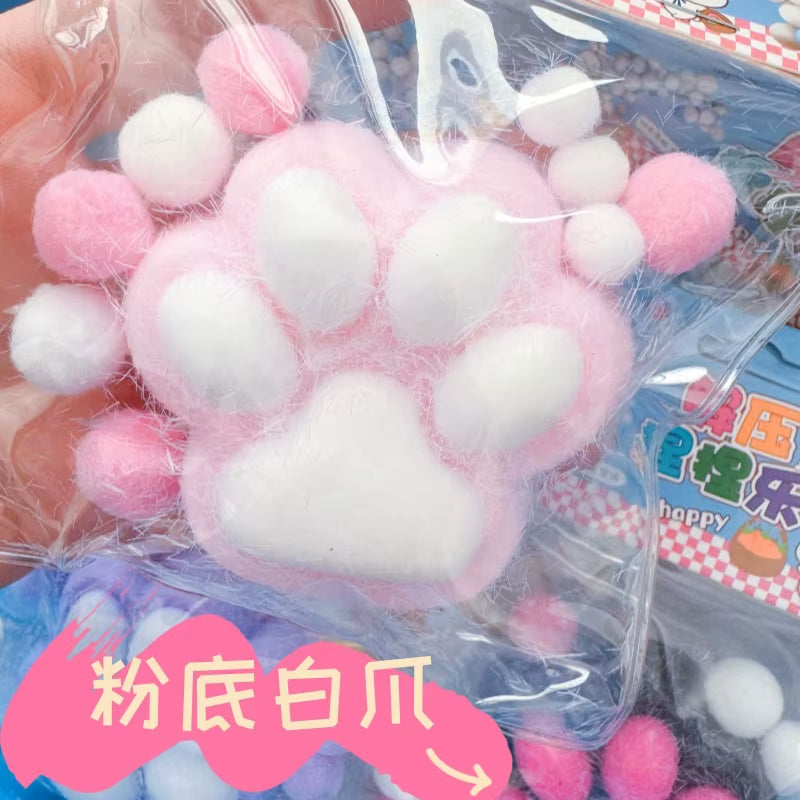 JN Handmade TPR Soft Pinch Squeeze Toy Unique Taba Squishy Paw for Kids 5-7 Years Slow Rebound Hamster Cat Paw Gift Idea