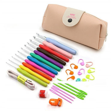 Crochet Needle Beard Pack Crochet Hook Set Colorful TPR Soft Handle Crochet - LJ Enterprise