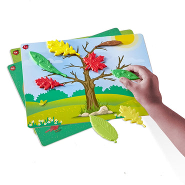 Sensory Leaves Math Activity Set, Sensory Toys, Pattern Blocks Cards, Sorting Math Counters