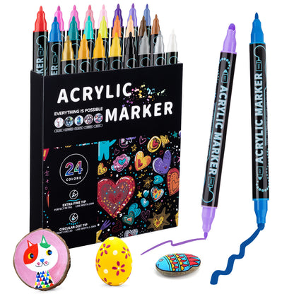 Household Stackable Dual-Tip Acrylic Markers