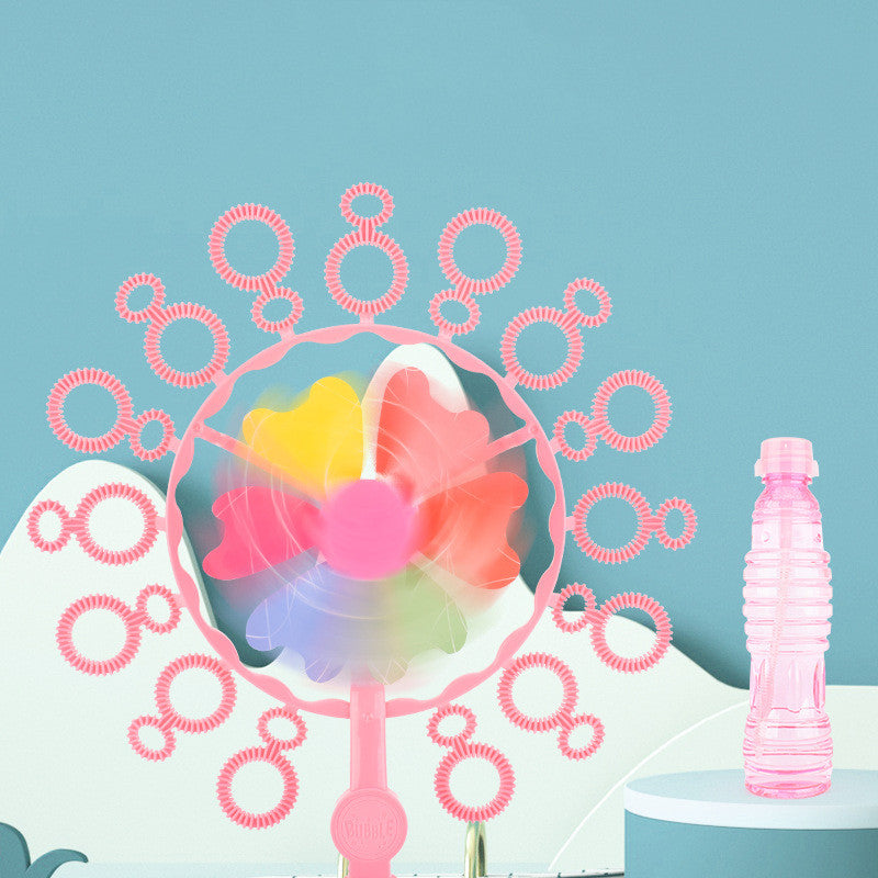Children's Colorful Porous Windmill Bubble Machine
