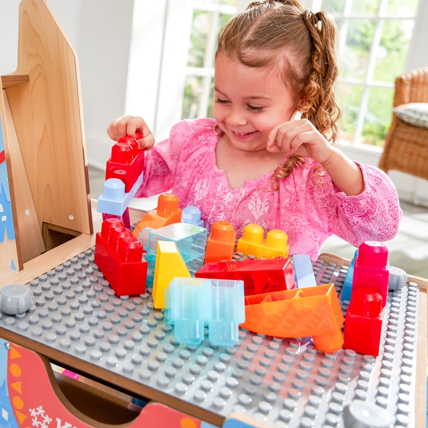Llama Pinata Building Bricks Table with 50 Blocks