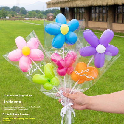 Long Balloon Flower Bouquet Photo Material Package