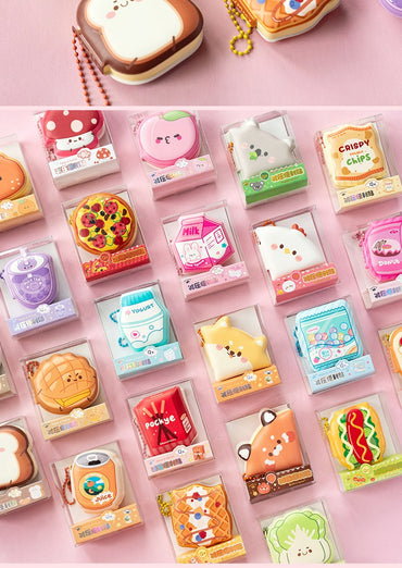 Stress-Relief Mini Sticky Notes Adorable Mini Bean-Shaped Notebook Cute And Super Cute Pocket Memo Pad