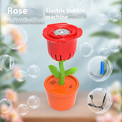 Cross-border Automatic Rose Sunflower Street Lamp Bubble Machine