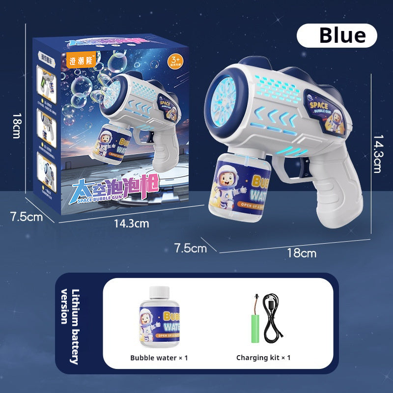 Bubble Machine Outer Space Astronauts Toy Automatic Gatling Electric