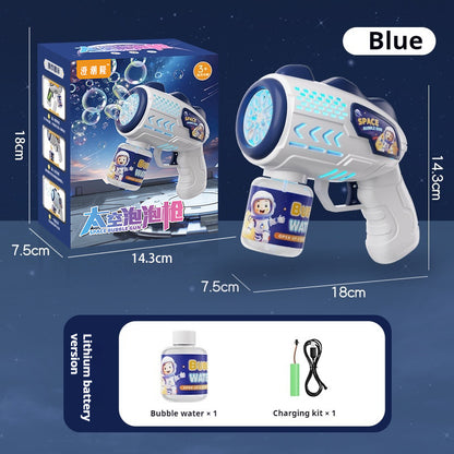 Bubble Machine Outer Space Astronauts Toy Automatic Gatling Electric