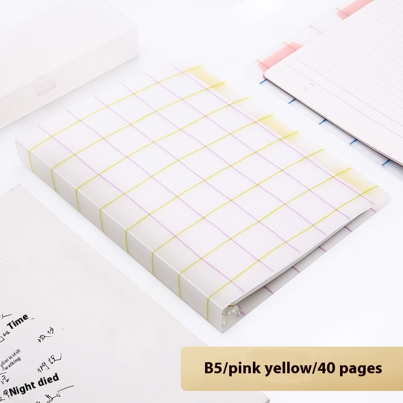 Loose Spiral Notebook Shell Pastel Cookie Soft Light Refill B5 Plaid Impression A5