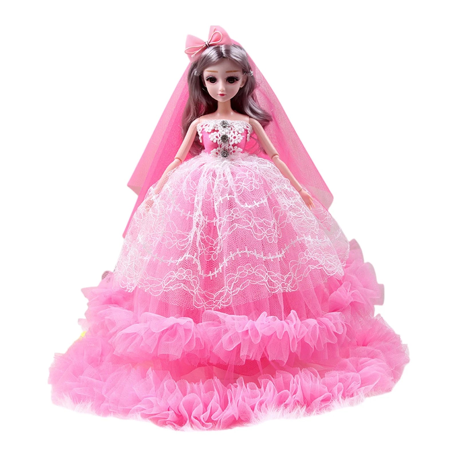 45Cm Princess Doll with Big Wedding Dress Included Realistic Fashion Doll for Girls' Pretend Play Storytelling(No Gift Box)