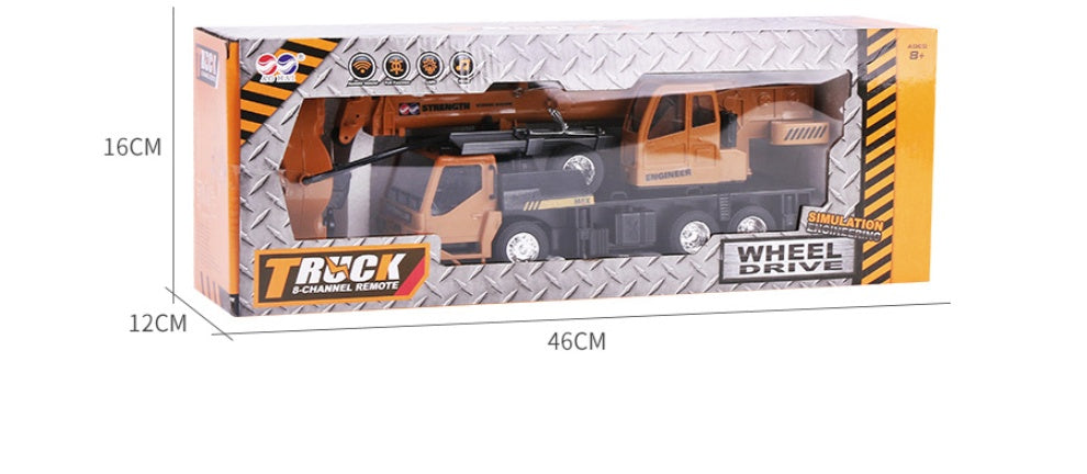 Wireless remote control truck crane toy Rechargeable remote control lift simulation crane child toy model