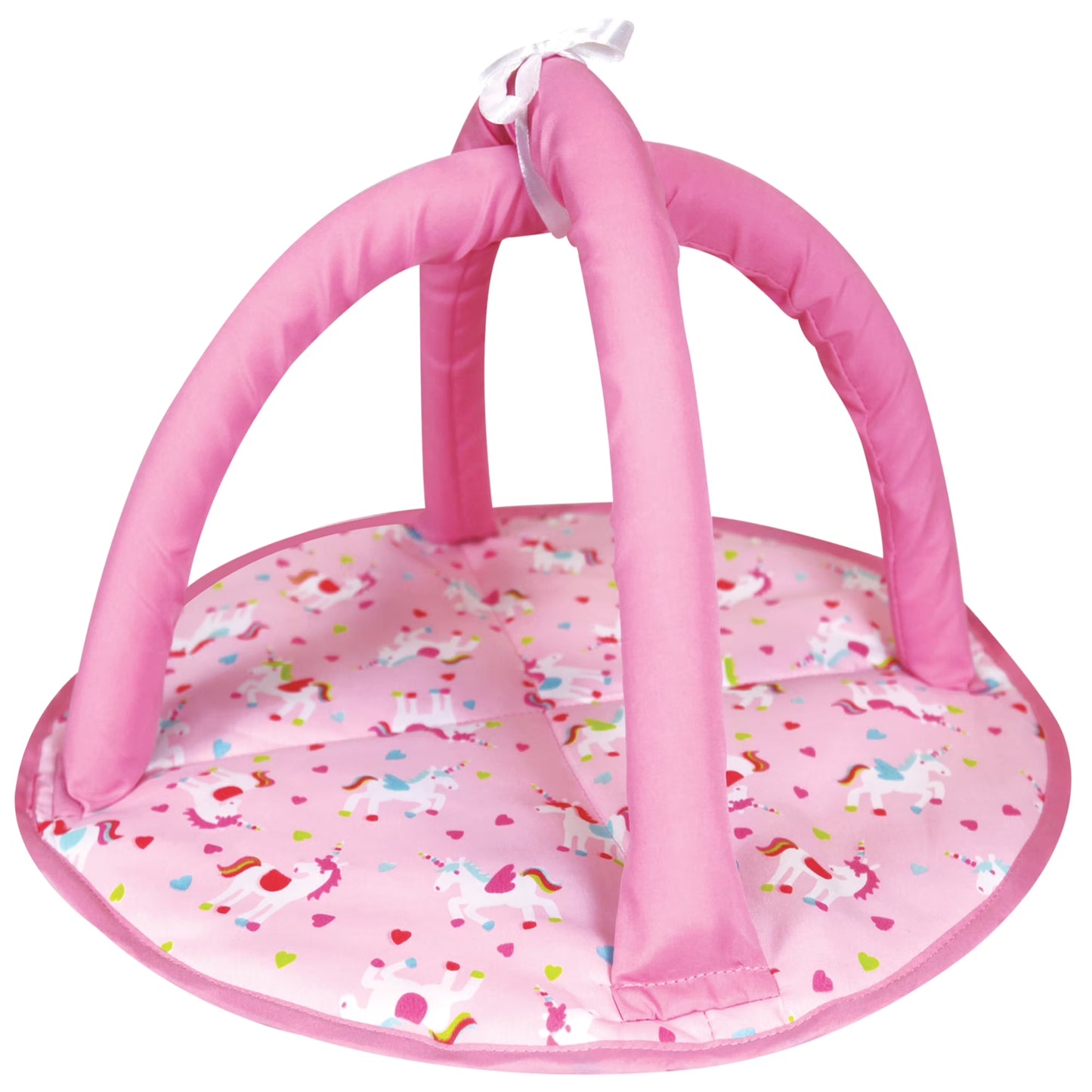 : Doll Nursery Play Set - Pink Unicorn - 24Pc Accessories for Dolls up to 11", Bed-Play Gym-Stroller-Bouncer-Bag, Feeding & Care Toys, Kids 3+