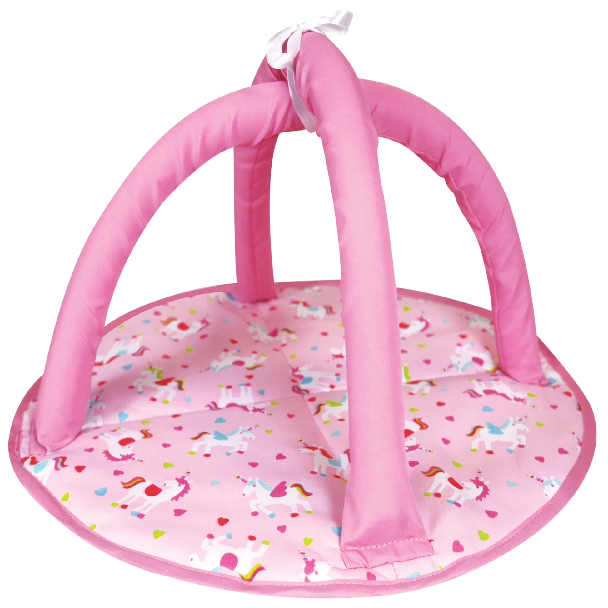 : Doll Nursery Play Set - Pink Unicorn - 24Pc Accessories for Dolls up to 11", Bed-Play Gym-Stroller-Bouncer-Bag, Feeding & Care Toys, Kids 3+