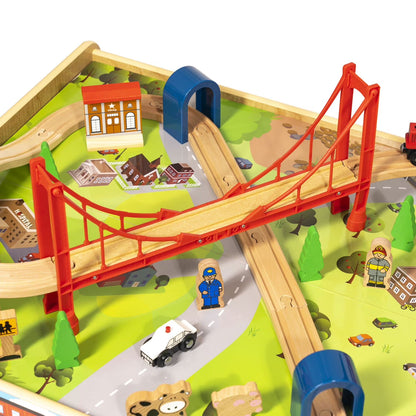50 Piece Train Set with Train / Play Table - BRIO and Thomas & Friends Compatible
