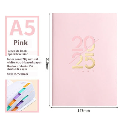Soft Leather A5 Daily Plan Schedule Book