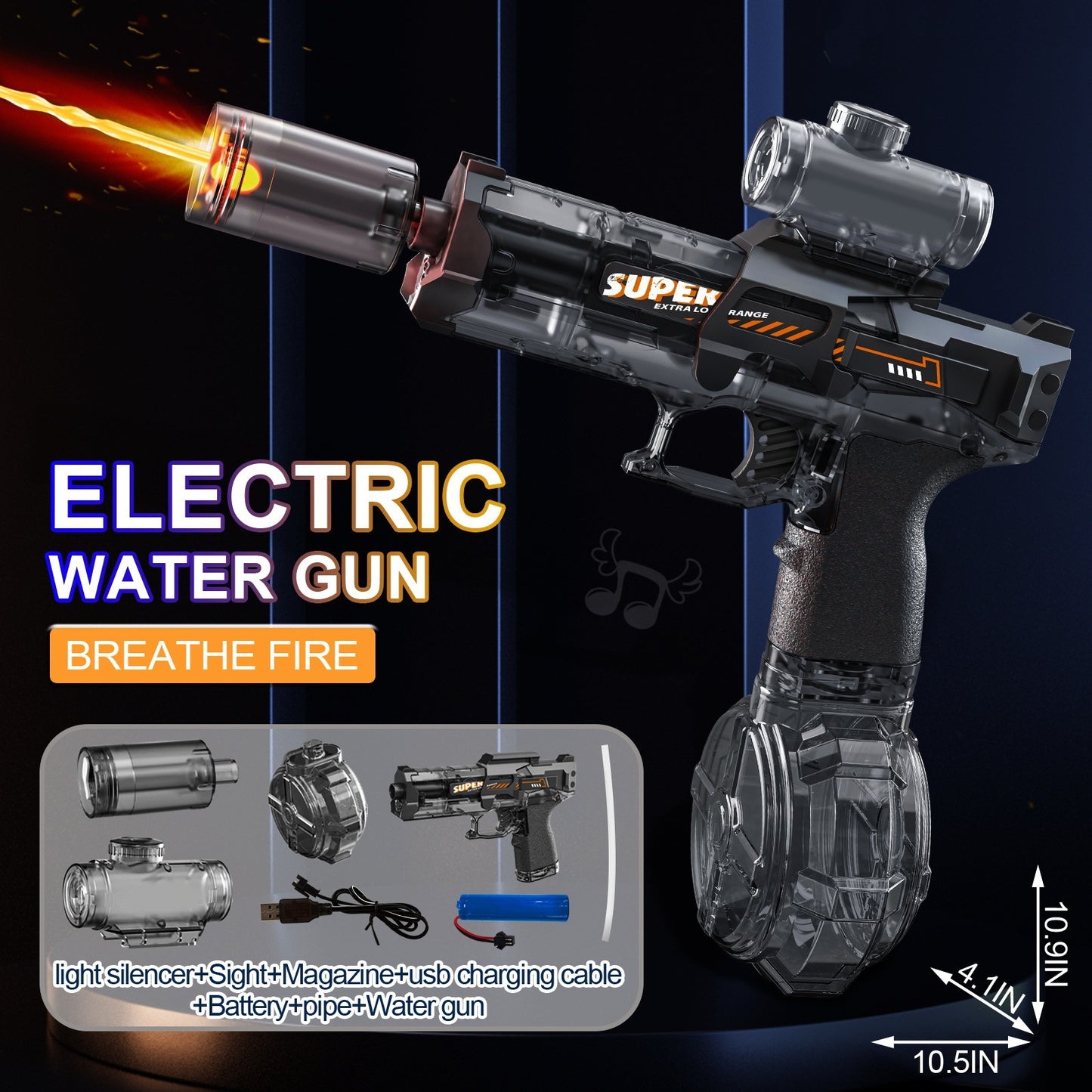 New Ice Mouse Ice Explosion Electric Water Gun Children's High-speed Continuous Hair Linkage Reloading Large Capacity Water Pistols Toy - LJ Enterprise