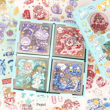 Twelve Constellation Stickers 00 Pieces Non-repeated Waterproof Goo Card Stickers Notebook Gift Box