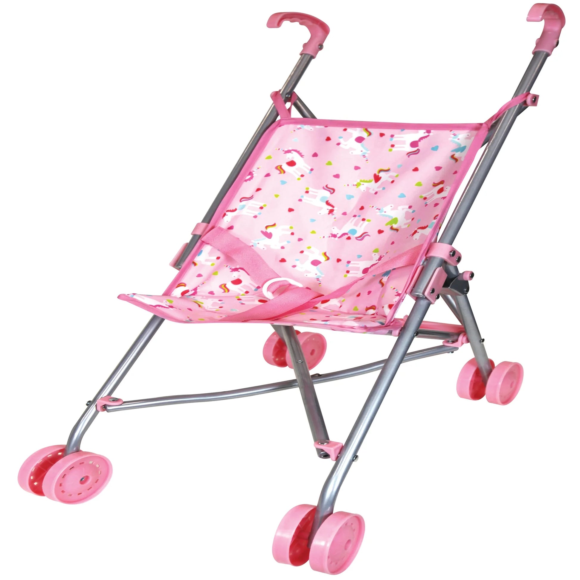 : Doll Nursery Play Set - Pink Unicorn - 24Pc Accessories for Dolls up to 11", Bed-Play Gym-Stroller-Bouncer-Bag, Feeding & Care Toys, Kids 3+