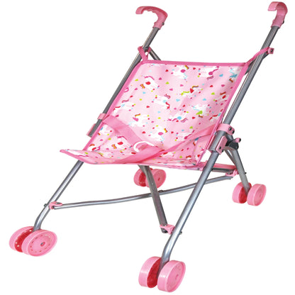 : Doll Nursery Play Set - Pink Unicorn - 24Pc Accessories for Dolls up to 11", Bed-Play Gym-Stroller-Bouncer-Bag, Feeding & Care Toys, Kids 3+