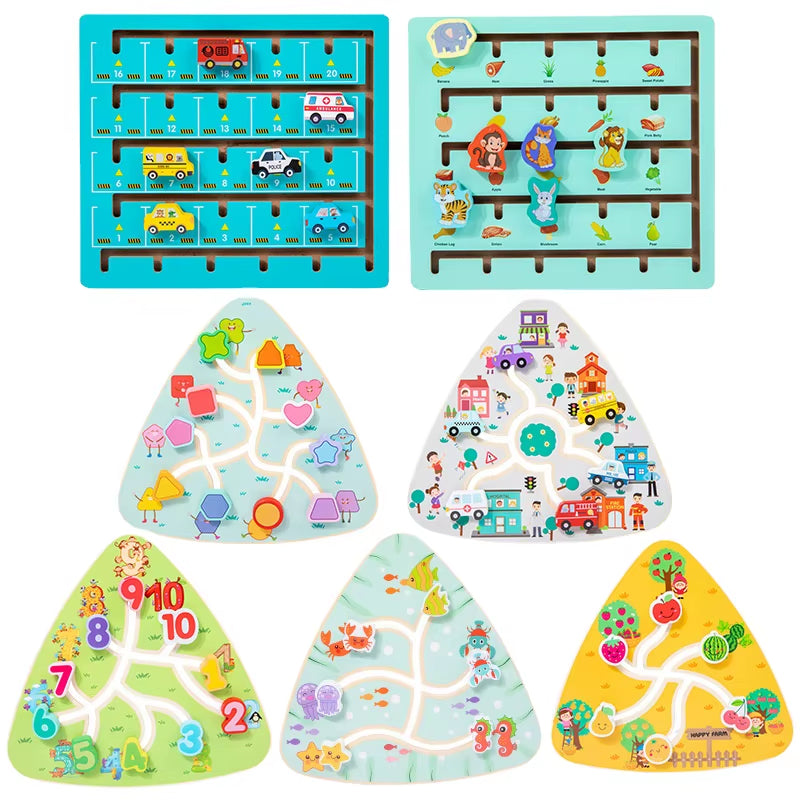 Traffic Walking Maze Toy Numbers Track Maze Activity Board 
