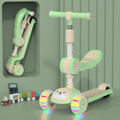 Unisex Baby 3-in-1 Slide-and-Fold Ride-On Toy