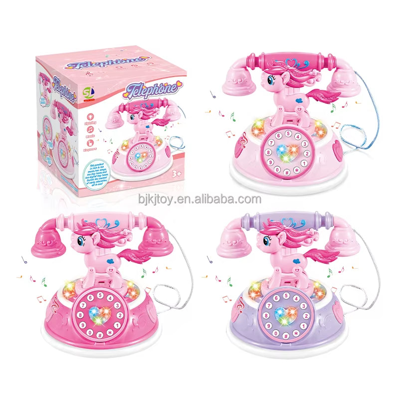 Child Simulation Telephone Toys Baby Musical Early Educational Toys Kids Cartoon Cellphone Learning Toy with Light Sound