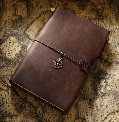 Travel Notebook Cowhide Leather Diary Vintage