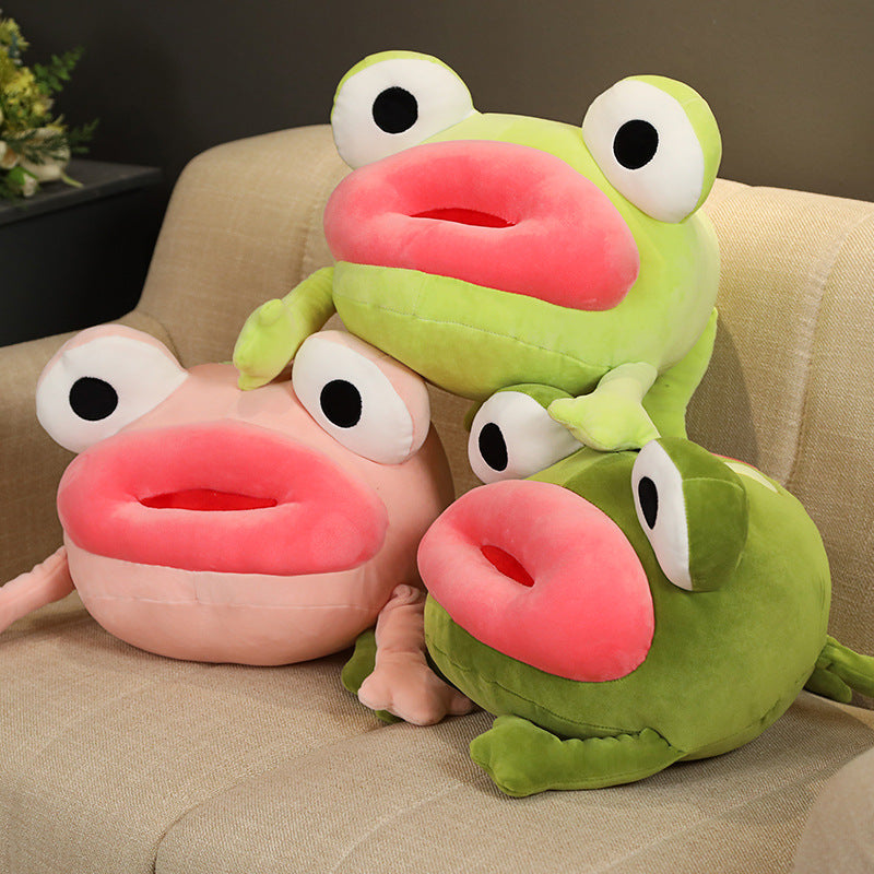 Big mouth frog plush toy doll
