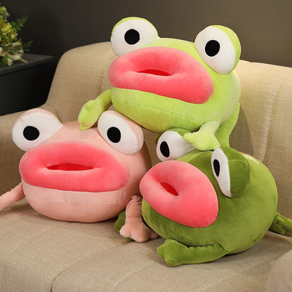 Big mouth frog plush toy doll