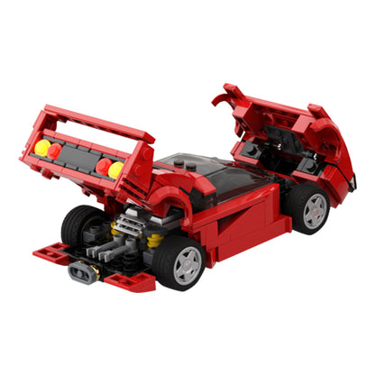 Ferrari F40 Super Sports Car Model MOC-104559 Small Particles Compatible Assembling Building Blocks