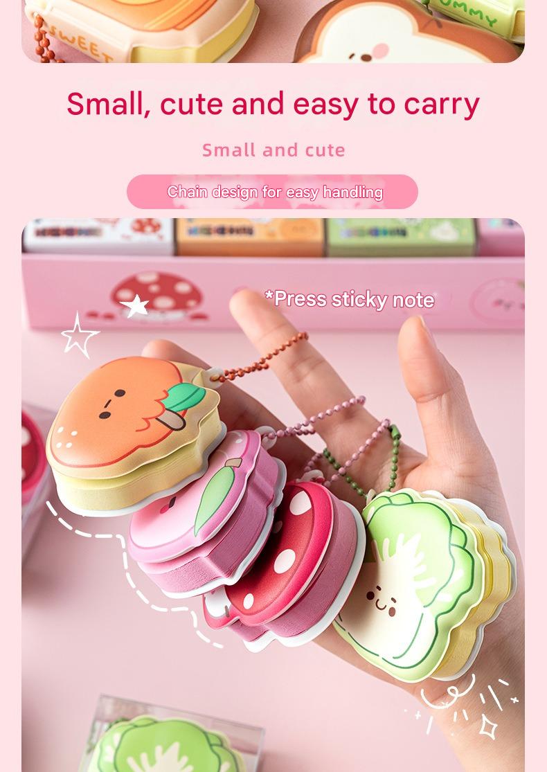 Stress-Relief Mini Sticky Notes Adorable Mini Bean-Shaped Notebook Cute And Super Cute Pocket Memo Pad