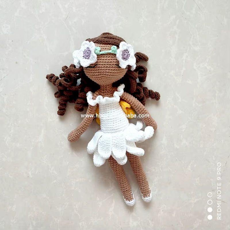 Custom Color Organic Cotton Handmade Girl Doll Girl Ballerina Knitted Doll Gift L for Children'S Day Christmas Day