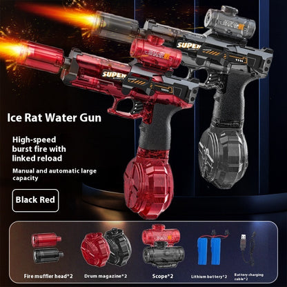 LED Lights Electric Water Guns Children Simulated Shooting Recoil Powerful Automatic Water Spray Gun Kids Summer Outdoor Toys - LJ Enterprise