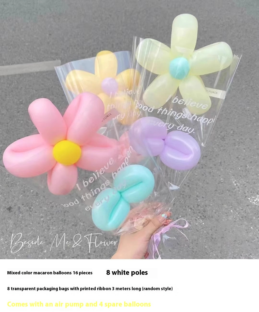 Long Balloon Flower Bouquet Photo Material Package