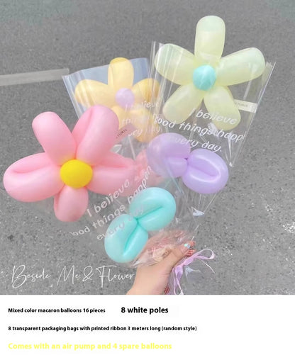 Long Balloon Flower Bouquet Photo Material Package