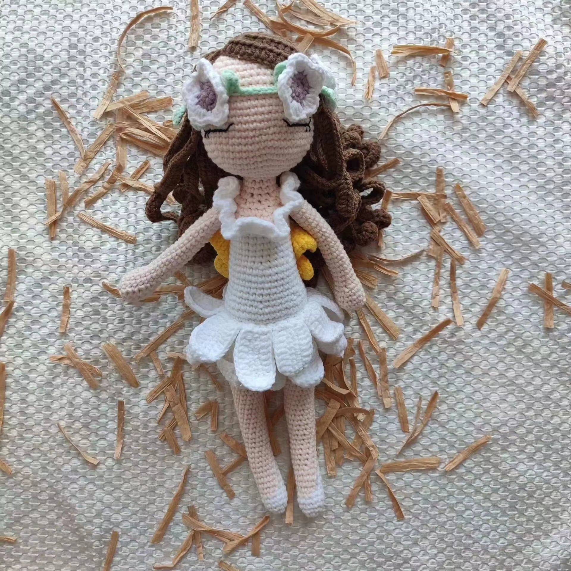 Custom Color Organic Cotton Handmade Girl Doll Girl Ballerina Knitted Doll Gift L for Children'S Day Christmas Day