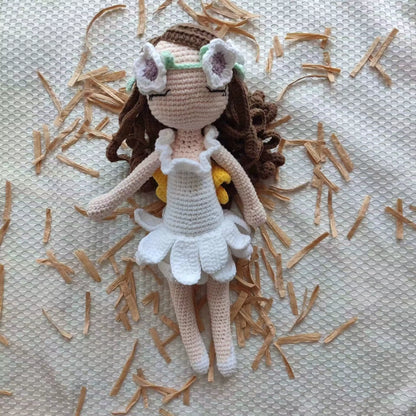 Custom Color Organic Cotton Handmade Girl Doll Girl Ballerina Knitted Doll Gift L for Children'S Day Christmas Day