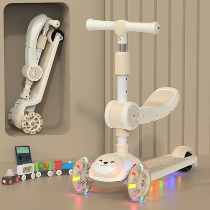 Unisex Baby 3-in-1 Slide-and-Fold Ride-On Toy